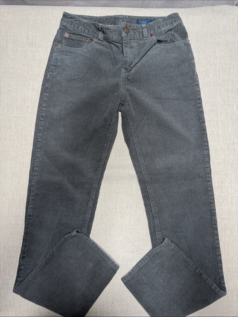 Polo by Ralph Lauren Gray Corduroy Straight-Leg Jeans.         0184